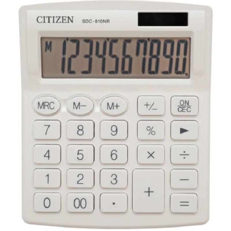 превью Калькулятор настольный компактный Citizen SDC810NRWHE 10-разрядный белый