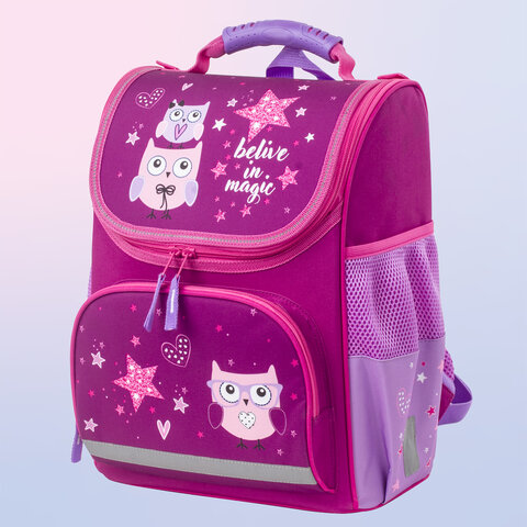 Ранец ПИФАГОР BASICс эргономичной спинкойSmart owls35×28х18 см229933