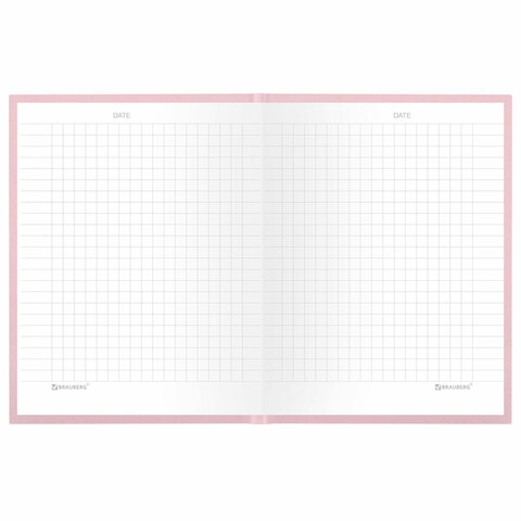 Блокнот МАЛЫЙ ФОРМАТ 110×147 мм, А6, 80 л., твердый, клетка, BRAUBERG «Minimal», розовый