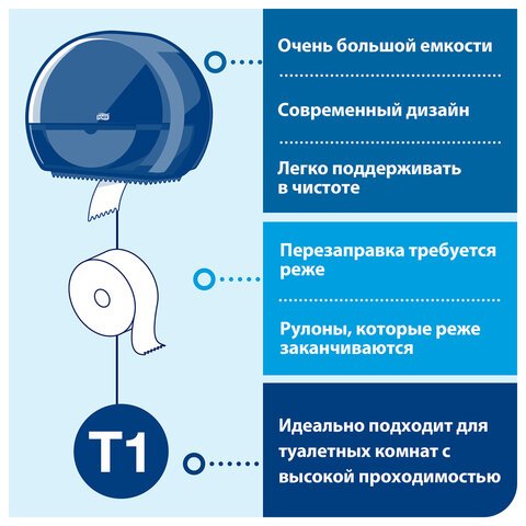 Держатель для туалетной бумаги Tork Elevation 554000 в больших рулонах плас