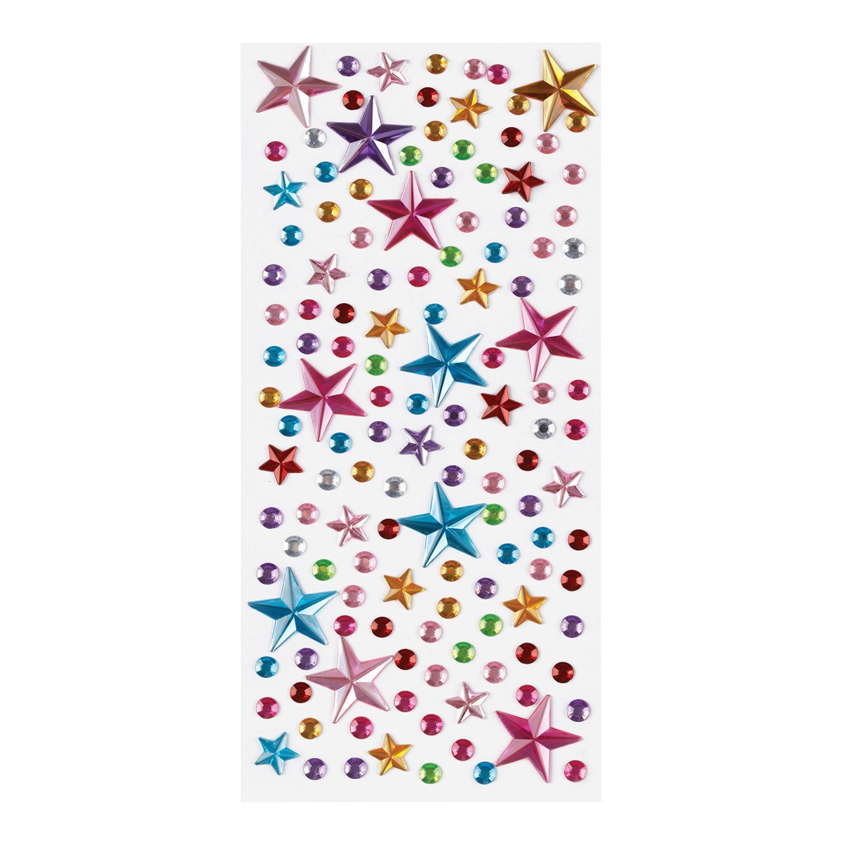 Наклейки акриловые MESHU «Shiny stars», 25×10см, стразы, 137 наклеек, инд. уп., европодвес
