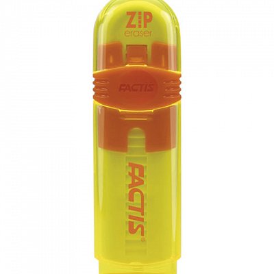 Резинка стирательная FACTIS ZIP (Испания), пластиковый держатель, 80×10×10 мм, ПВХ, ассорти
