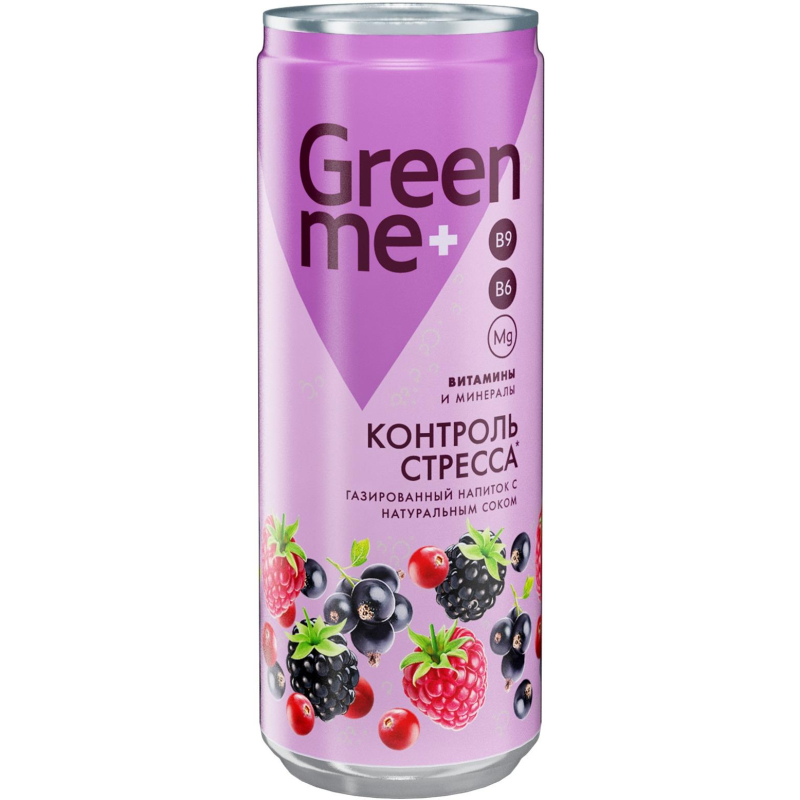 Напиток GreenMe Plus Stress Control функциональный газ ж/б 0.33л