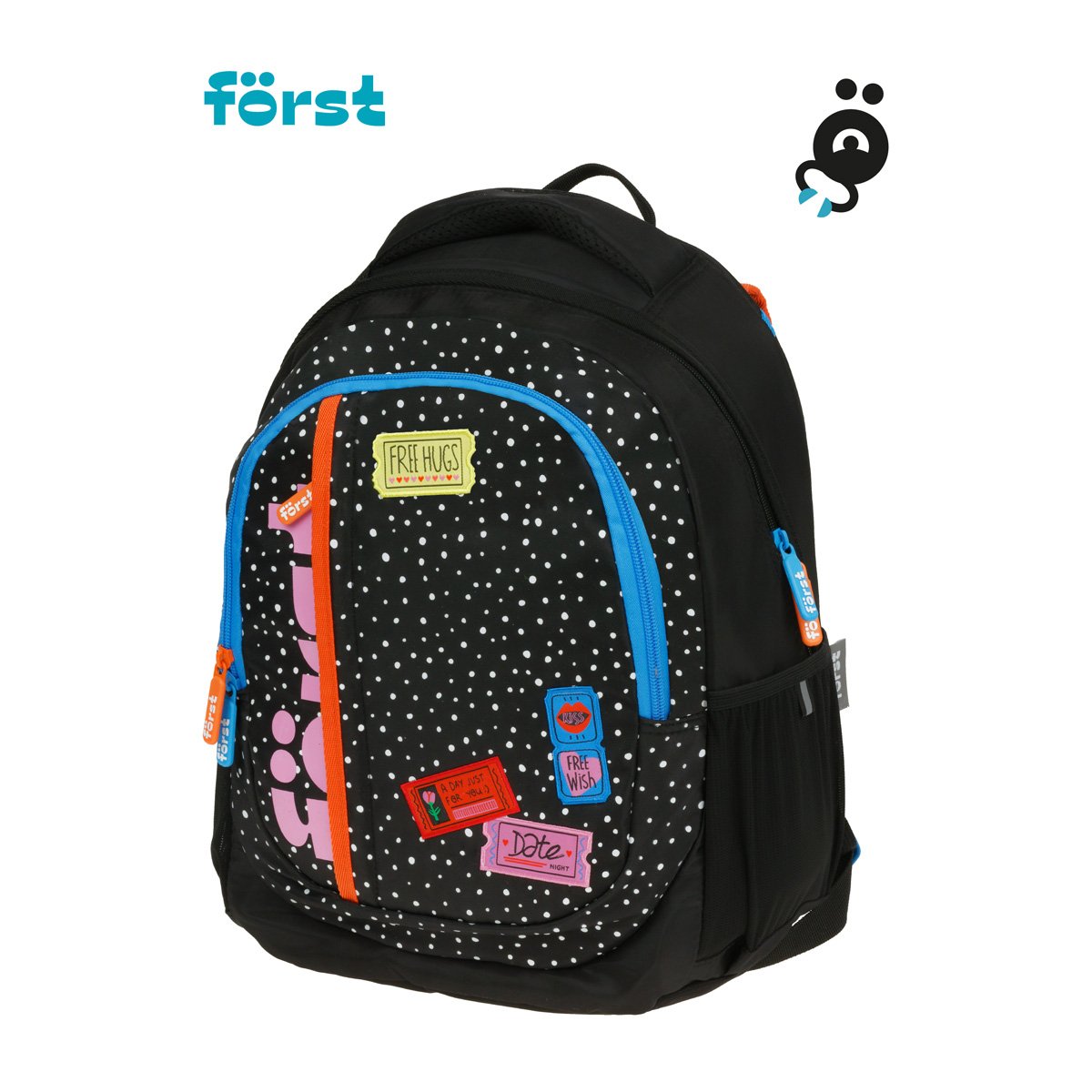 Рюкзак Först F-Trend «Dots style» 40×29×18 см, 2 отделения, 3 кармана, эргономичная спинка