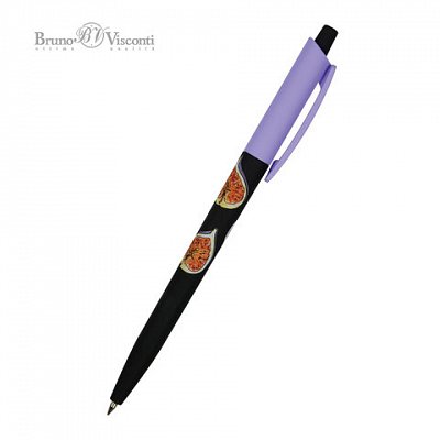 Ручка шариковая автоматическая BRUNO VISCONTI «HappyClick», СИНЯЯ, «Инжир», линия письма 0.38 мм