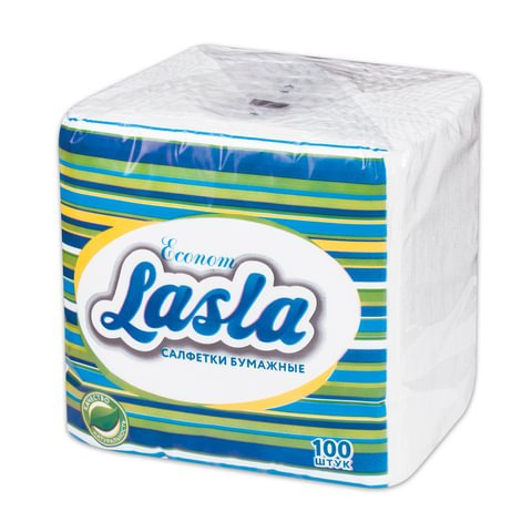 превью Салфетки бумажные 100 шт., 23×24 см, LASLA, эконом