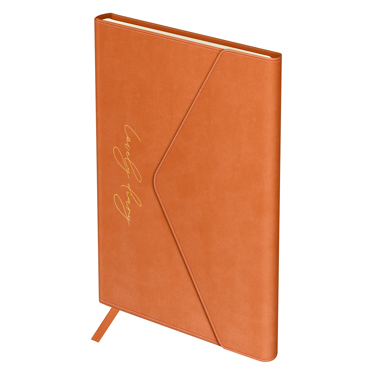 Ежедневник недатированный, А5, 136л., твердый переплет, кожзам, Greenwich Line «Envelope. Peach Fuzz», на кнопке