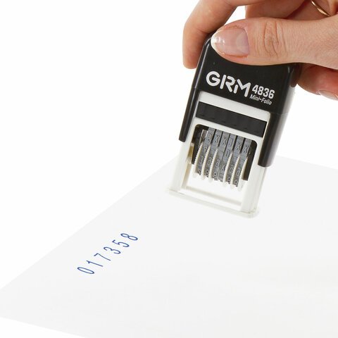 Нумератор 6-разрядный, оттиск 15×3 мм синий, GRM 4836