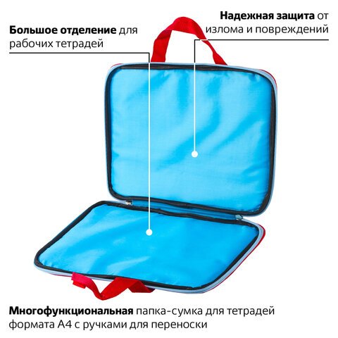 Папка на молнии с ручками BRAUBERG, А4, ткань, с подкладкой, сублимация, для девочек, «Китти»