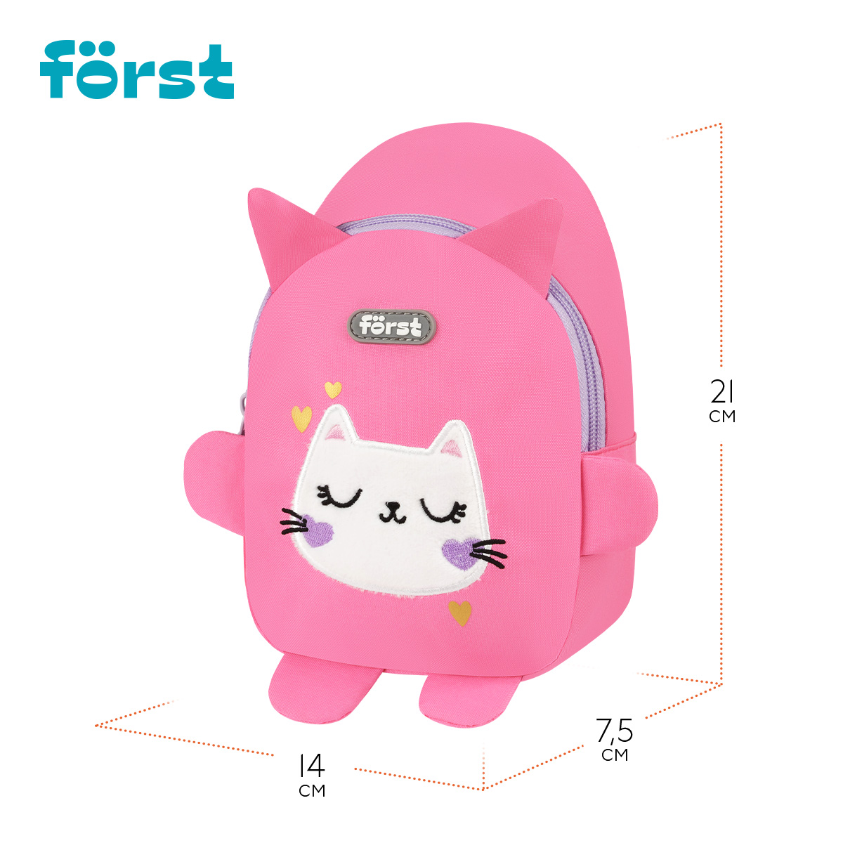 Рюкзак Först F-Kids «Mini Kitten» 21×14×7.5см, 1 отделение, уплотненная спинка