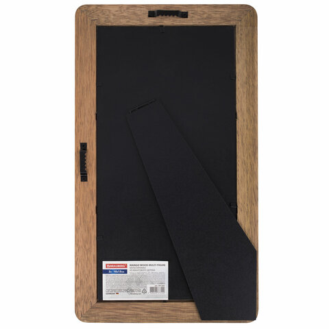 Рамка из мангового дерева BRAUBERG LOFT TRINITY, 3 фото 10×15см, акриловый экран, 20×35.5 см