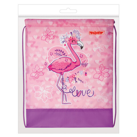 Сумка для обуви ПИФАГОР1 отделение42×34 см«Cute Flamingo»270184