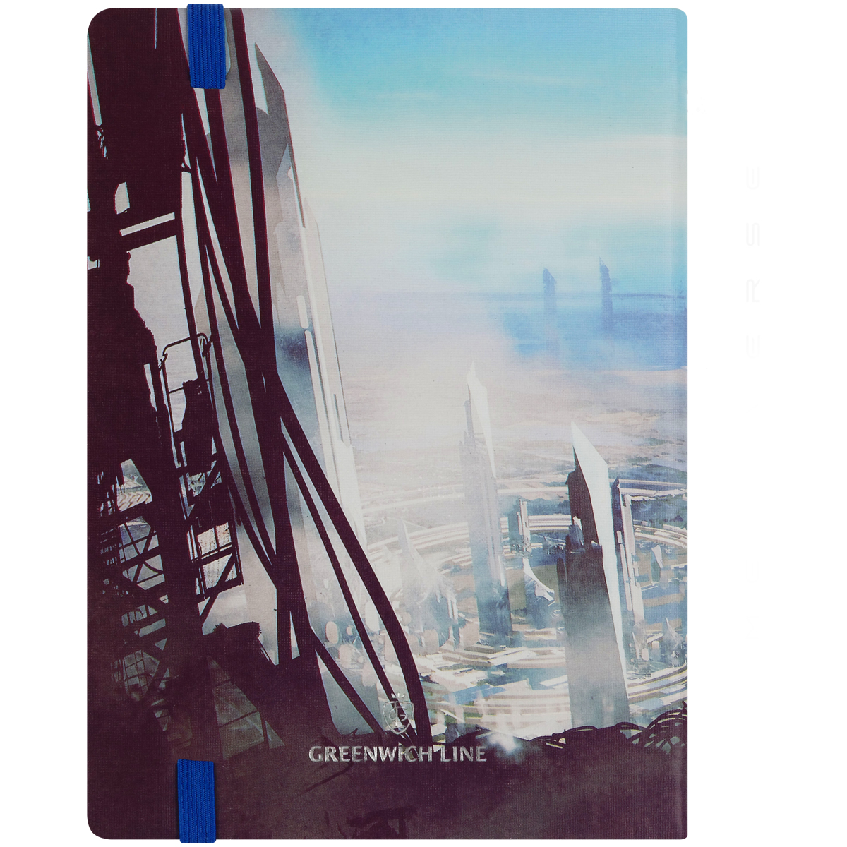 Записная книжка А6 80л. ЛАЙТ, кожзам, Greenwich Line «New city», с резинкой, тиснение фольгой, блок в клетку