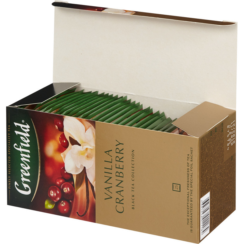 Чай Greenfield Vanilla Cranberry черный 25 пакетиков арт. 102918 ...