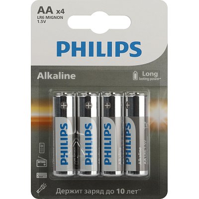 Батарейка Philips Entry АА LR6-4BL/LR6A4B/51 алкалин. 1.5v 4 шт/уп