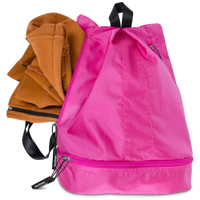 Мешок-сумка 1 отделение Berlingo «Classic pink», 39×28×19см, 1 карман, отделение для обуви