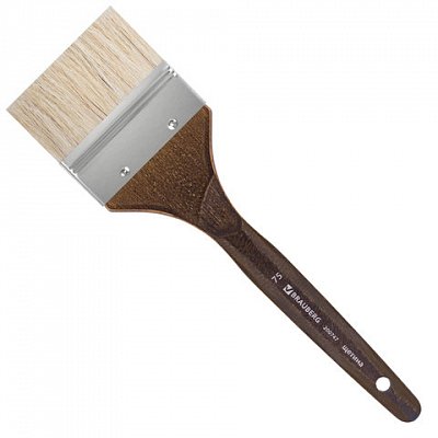 Кисть художественная профессиональная BRAUBERG ART «CLASSIC», щетина, флейц, № 75, короткая ручка