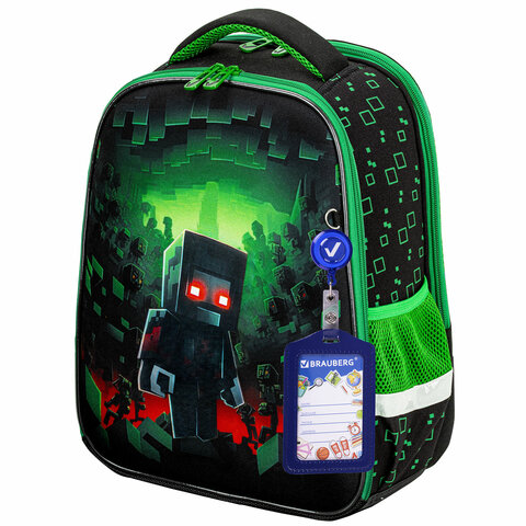 Ранец BRAUBERG FIT, 2 отделения, «Night warrior», 38×27х14 см