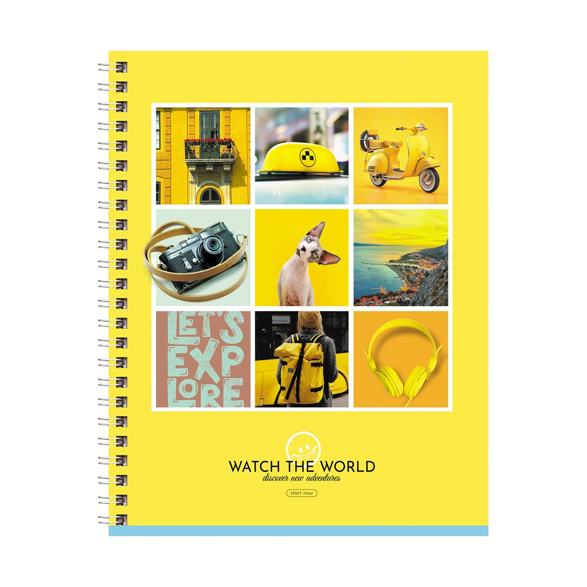 Тетрадь 48л., А5, линия на гребне BG «Watch the world», глянцевая ламинация