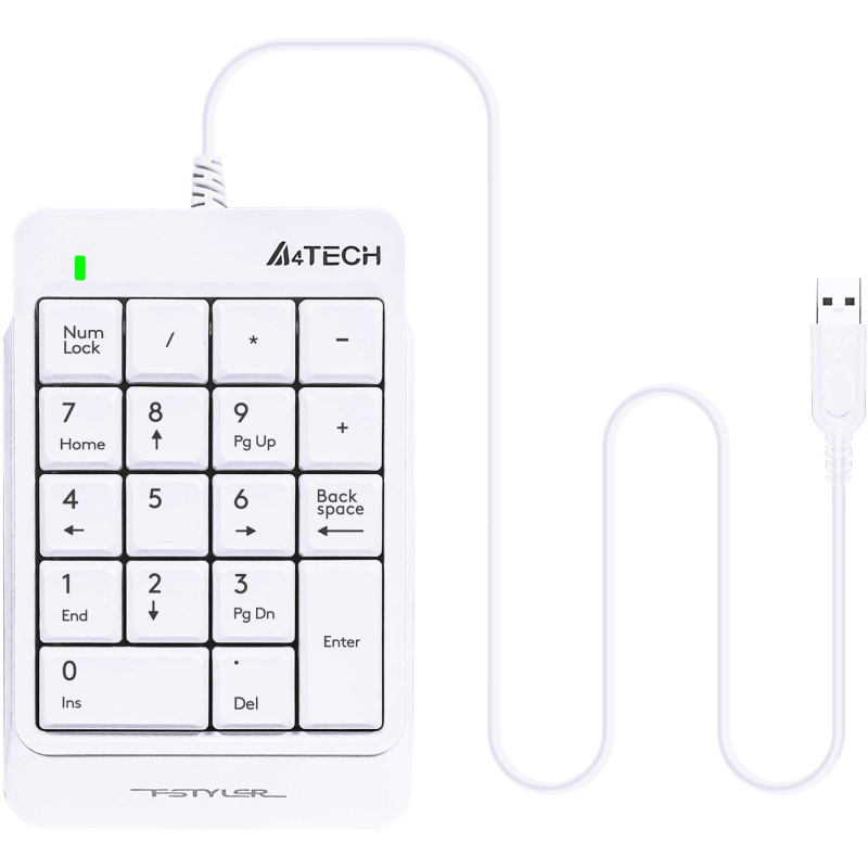 Клавиатура A4Tech Fstyler FK13P цифровой блок USB slim д/ноут (FK13P WHITE)