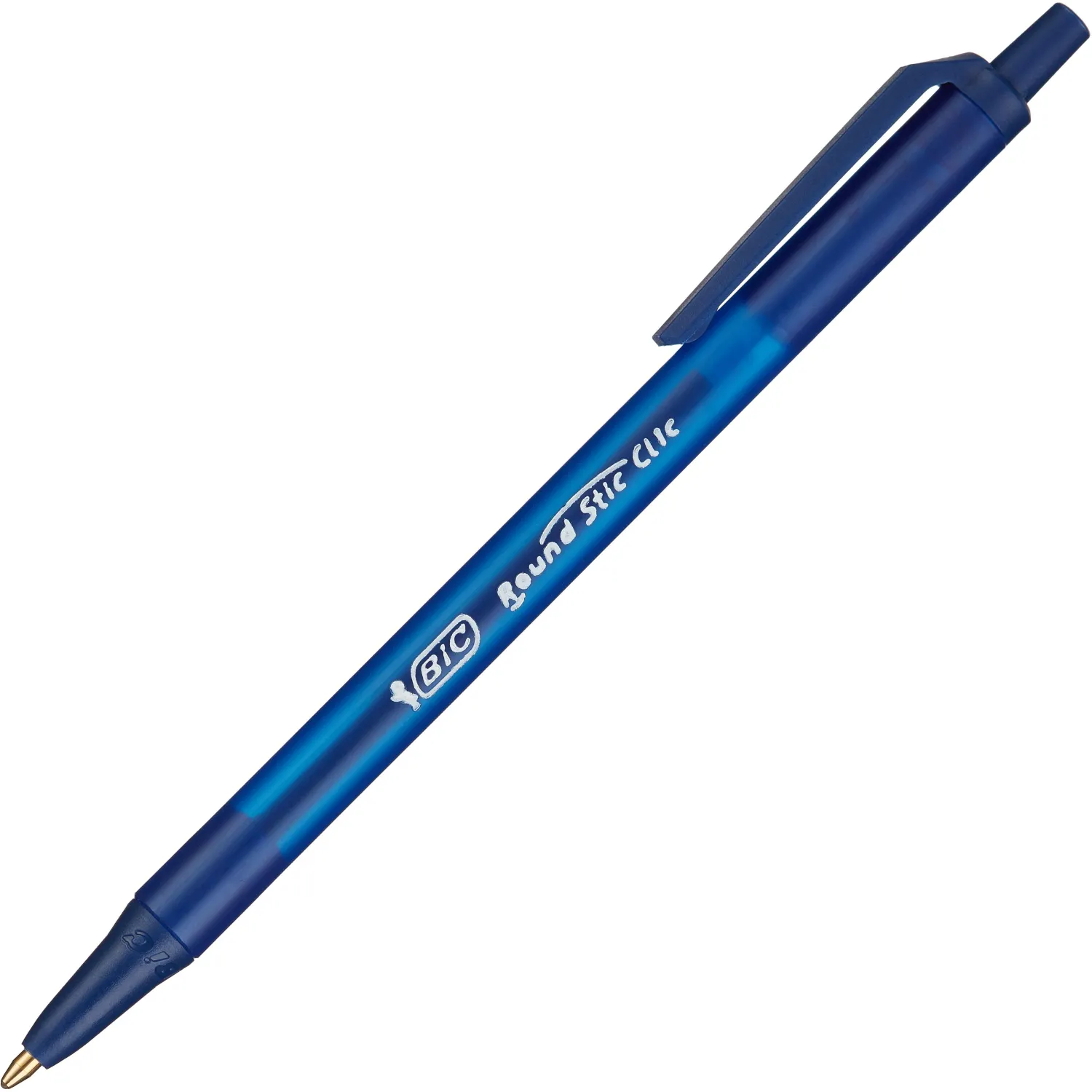 Ручка шариковая автоматическая BIC Round Stic Clic синяя (толщина линии 0.32 мм)