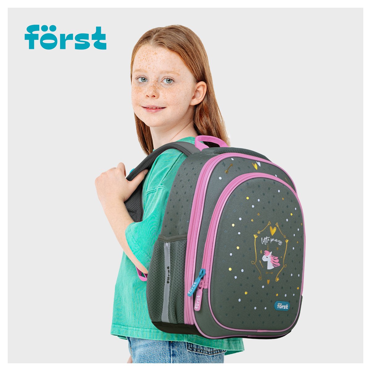Ранец Först F-Light «Little princess» 36×27×15см, 2 отделения, 2 кармана, анатомическая спинка