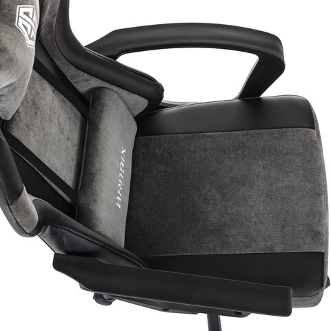 Кресло компьютерное BRABIX ''Forcer GM-127''2 подушкиэкокожа/велюрчерное/серое533216