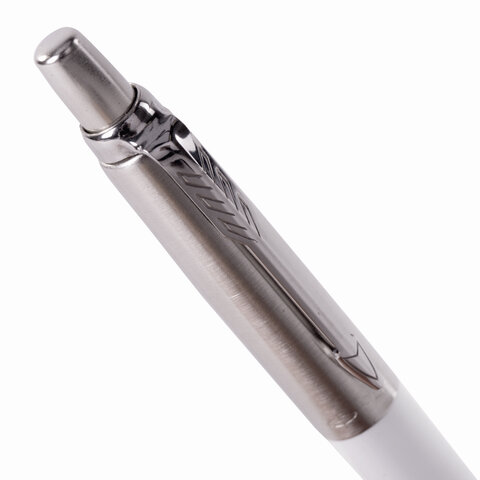 Ручка шариковая PARKER «Jotter Plastic CT», корпус белый, детали из нержавеющей стали, синяя