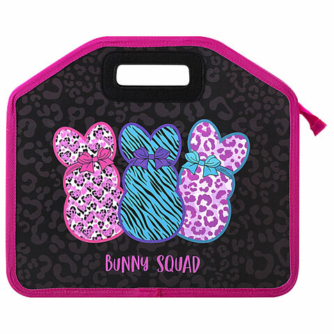 Папка-сумка ЮНЛАНДИЯ, 1 отделение, фетровые ручки, 34×30х11 см, Bunny squad