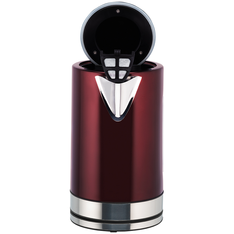 Чайник электрический Scarlett SC-EK21S78, 1.7л, 2200Вт, цифровое управление, нержавеющая сталь, красный