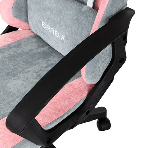 Кресло компьютерное BRABIX ''Forcer GM-127''2 подушкитканьрозовое/серое533215