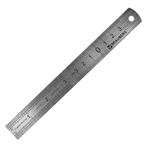 Линейки металлические КОМПЛЕКТ 3 шт. (15, 20, 30 см), BRAUBERG