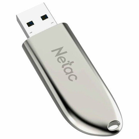 Флеш-диск 64 GB NETAC U352, USB 2.0, металлический корпус, серебристый-20PN