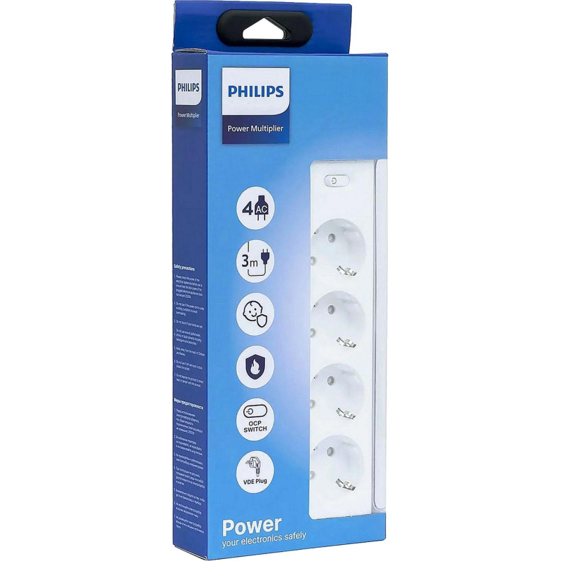 Сетевой фильтр Philips CHP2145WB/51 4р/3м, 10А, белый
