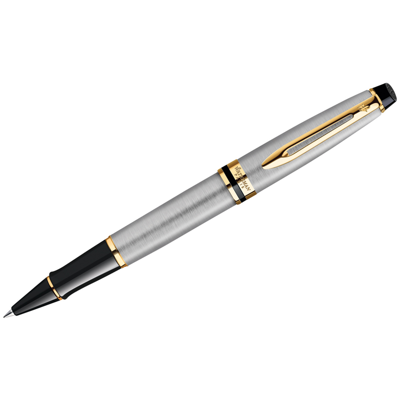 превью Ручка-роллер Waterman «Expert Stainless Steel GT» черная, 0.8мм, подарочная упаковка