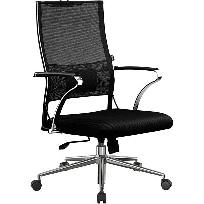 Кресло MT_Sit Air-180/Km00/Wh00/K15cL(M09. B23. G18. W01), черный, хром