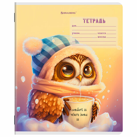 Тетрадь 12 л. BRAUBERG клетка, обложка картон, МИКС-2