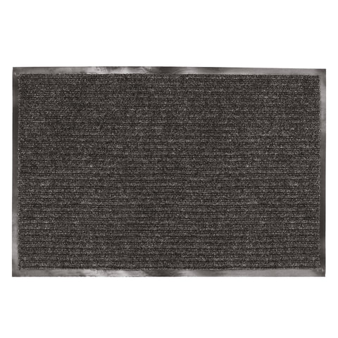 Коврик входной ворсовый влаго-грязезащитный ЛАЙМА, 120×150 см, ребристый, толщина 7 мм, черный