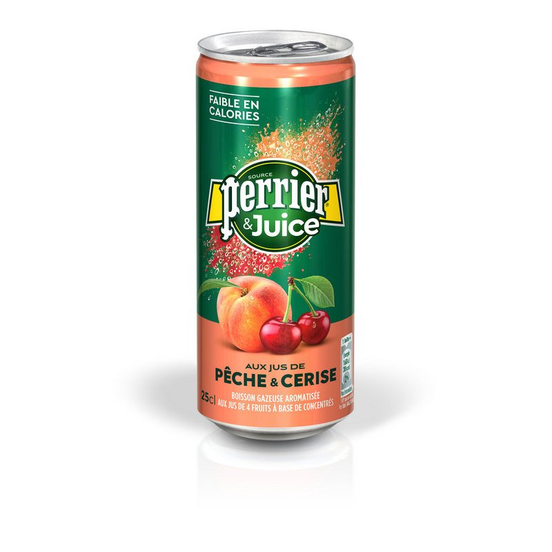 Напиток Perrier газированный с соком персик-вишня 0.25 л (4 штуки в упаковке)