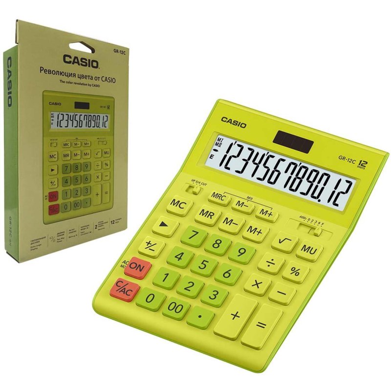 Калькулятор настольный Casio GR-12C-GN 12-разрядный салатовый