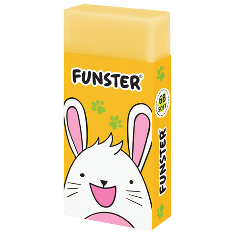 Ластик FUNSTER (ФАНСТЕР) «ANIMALS», 50×24х10 мм, прямоугольный, картонный держатель, экологичный ПВХ, ассорти