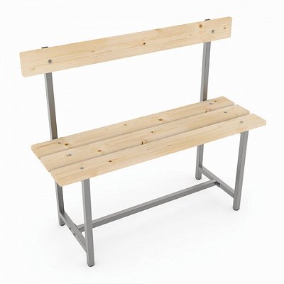 Скамья СТ-2 со спинкой сосна (дерево, металл 1000×395×860 мм)