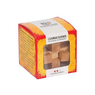 Игра-головоломка деревянная DELFBRICK «Занимательный куб», 12 элементов