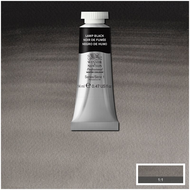 Акварель художественная Winsor&Newton «Professional», 14мл, туба, сажа газовая