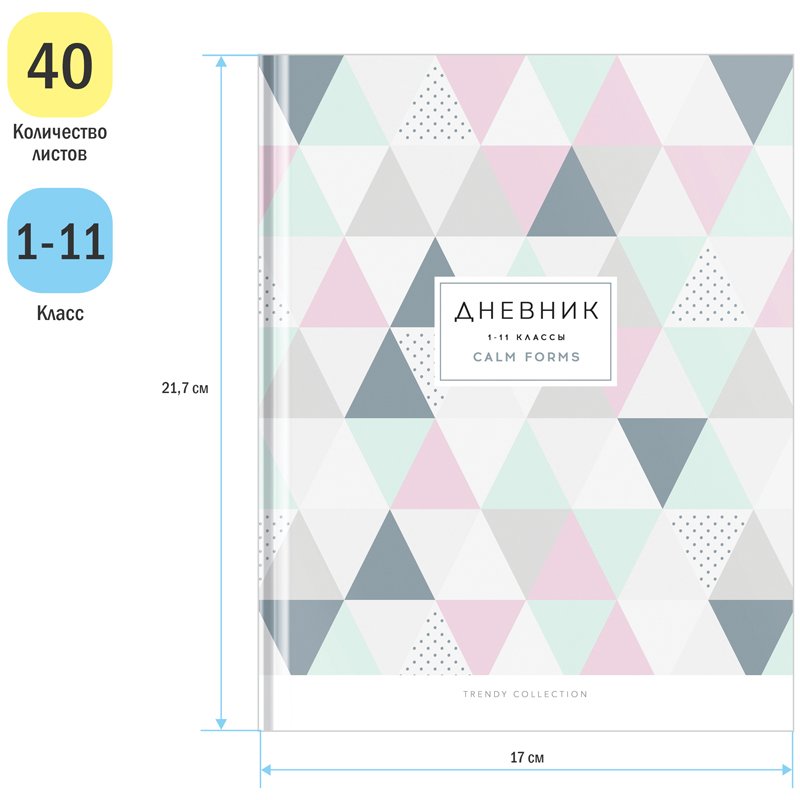 Дневник 1-11 кл. 40л. (твердый) ArtSpace «Geometric pattern», глянцевая ламинация