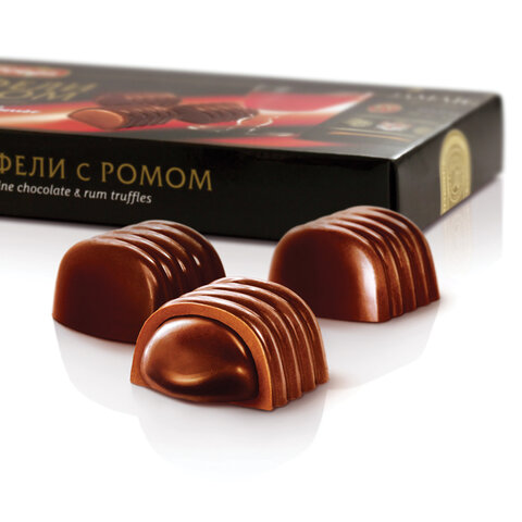 Конфеты ПОБЕДА ВКУСА «Трюфели шоколадные с ромом», 180 г, картонная коробка