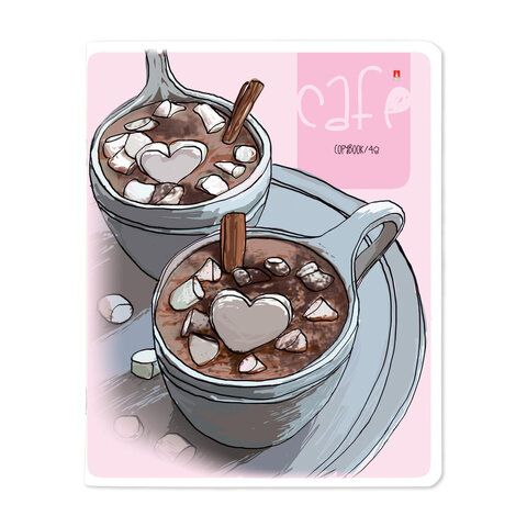 Тетрадь А5 48 л. АЛЬТ, скоба, клетка, Soft Touch, «Кофемания» (5 видов)