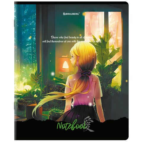Тетради ДЭК А5 48 л. КОМПЛЕКТ 5 шт., BRAUBERG скоба, клетка, глянцевый лак, «Anime Dreams»