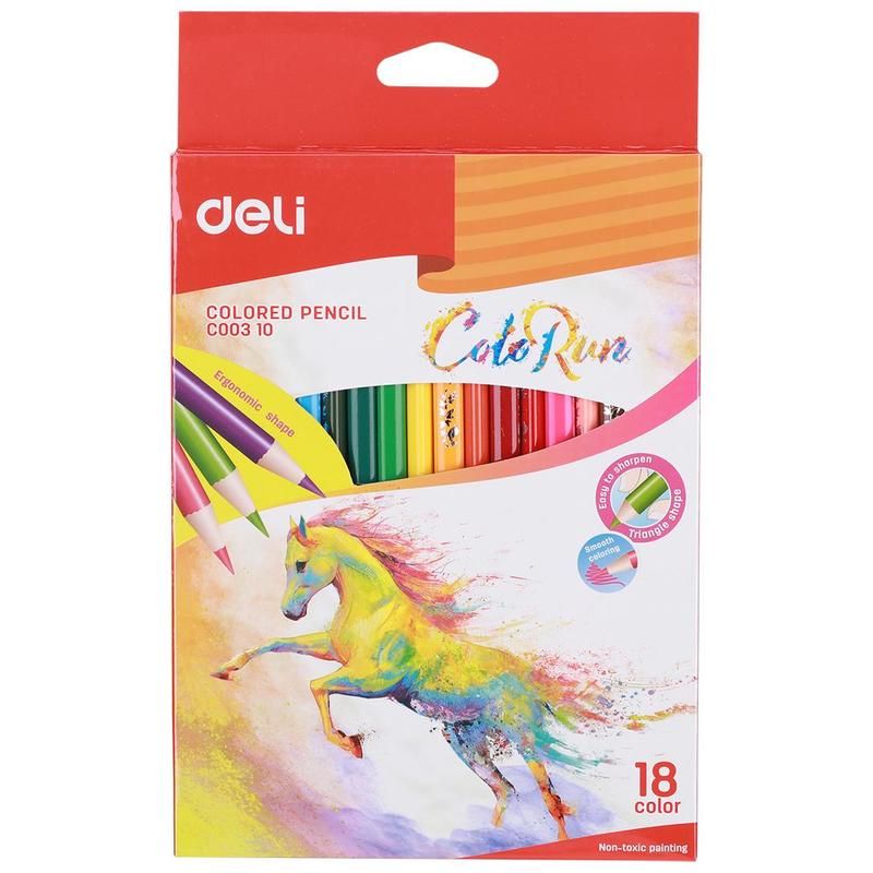 превью Карандаши цветные Deli ColoRun 18 цветов трехгранные
