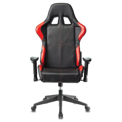 Кресло компьютерное Zombie VIKING 5 AERO, 2 подушки, экокожа, черное/красное